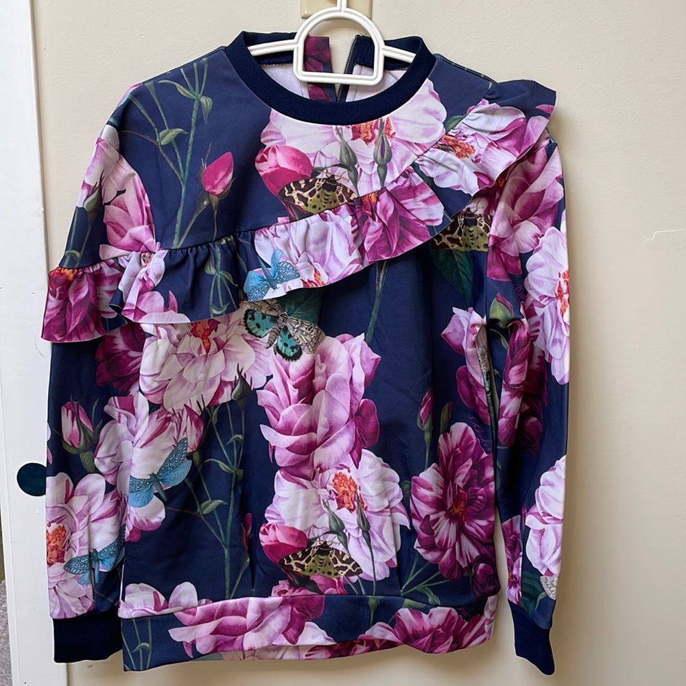 BAKER BY TED BAKER - KIDS DESIGNER SWEATER WITH RUFFLES